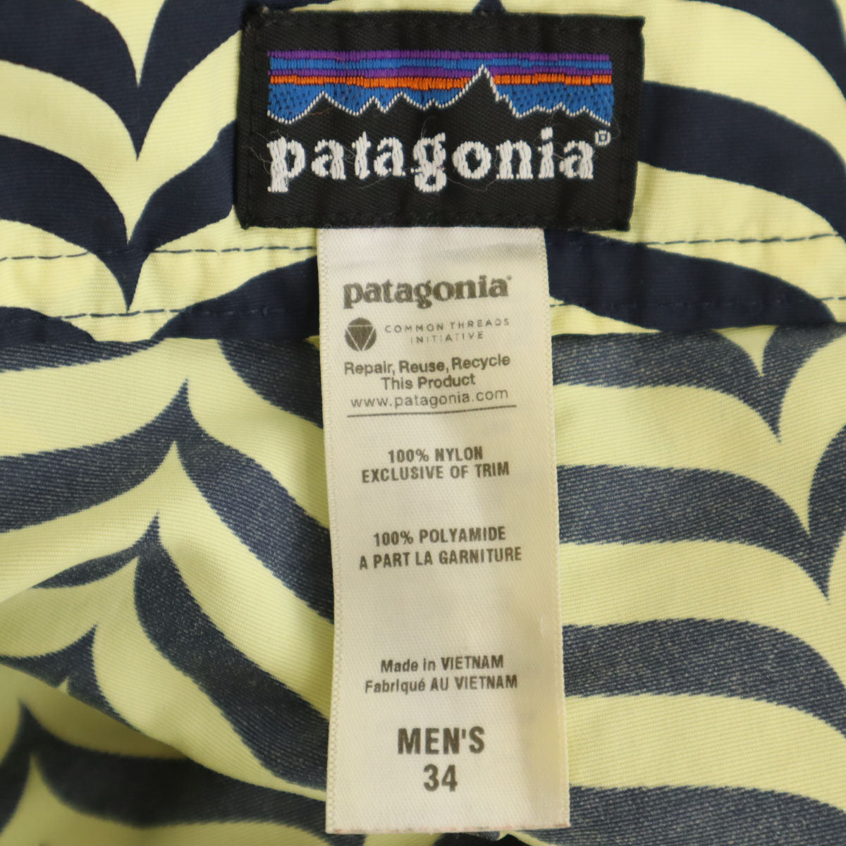 patagonia パタゴニア 総柄 ボード ショートパンツ W34 イエロー 86722SP11 アウトドア メンズ