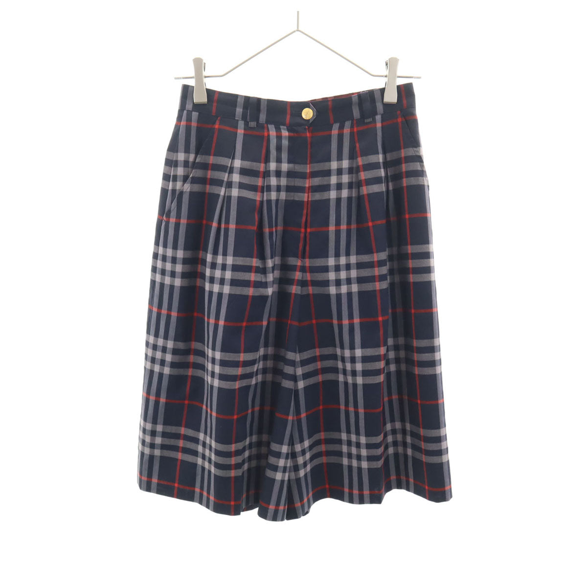 Burberrys バーバリーズ 90s オールド チェック柄 ハーフパンツ 9 ネイビー レディース