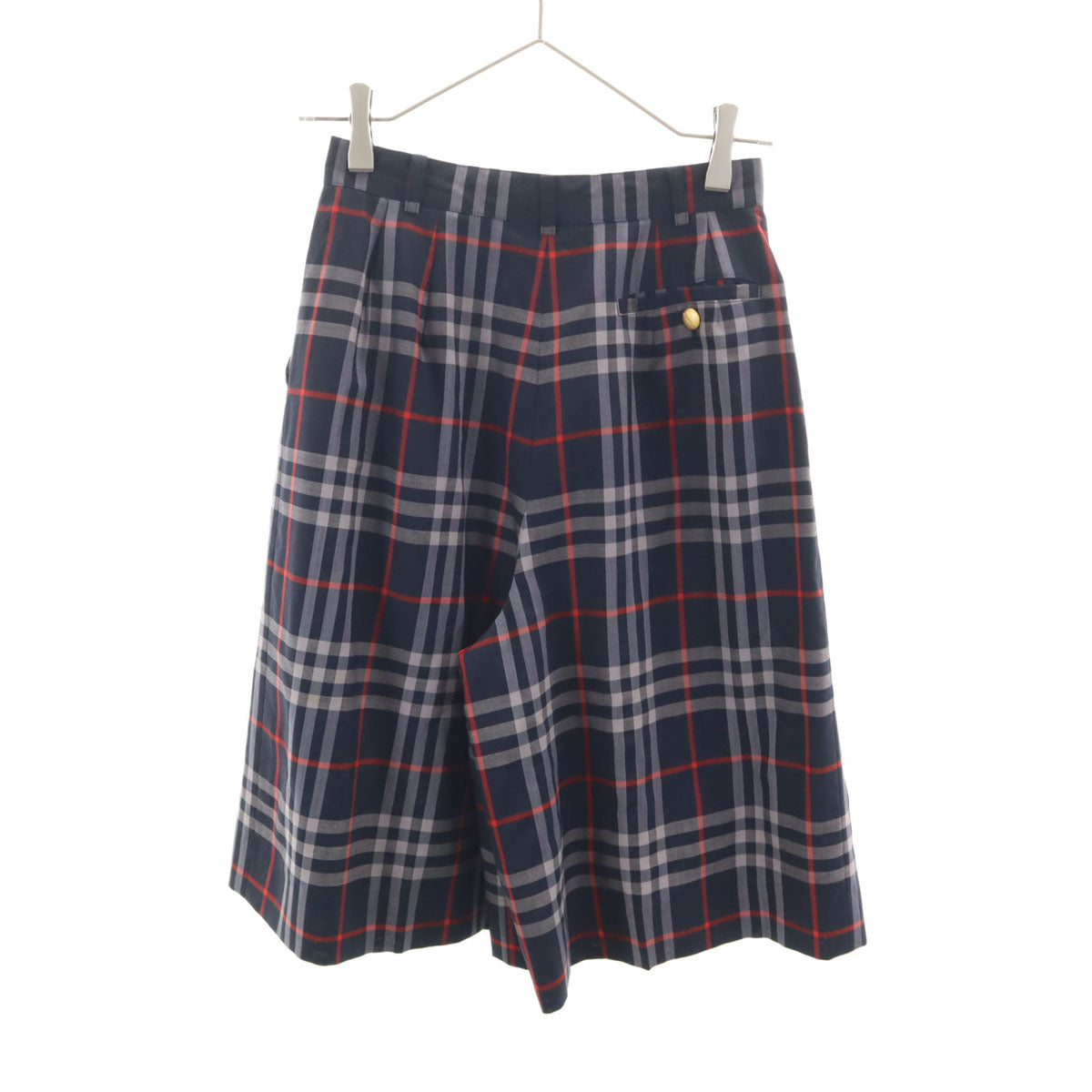 Burberrys バーバリーズ 90s オールド チェック柄 ハーフパンツ 9 ネイビー レディース