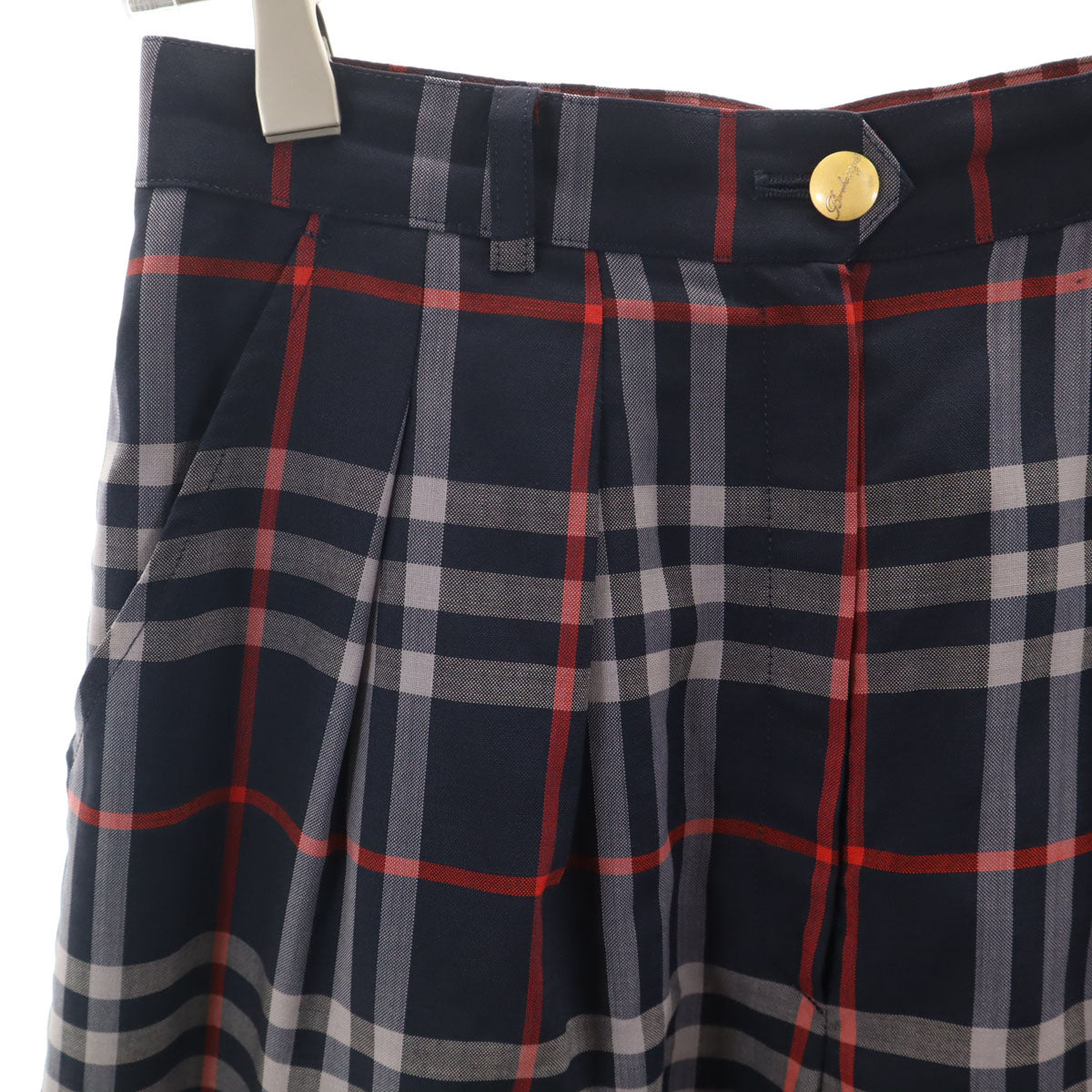 Burberrys バーバリーズ 90s オールド チェック柄 ハーフパンツ 9 ネイビー レディース
