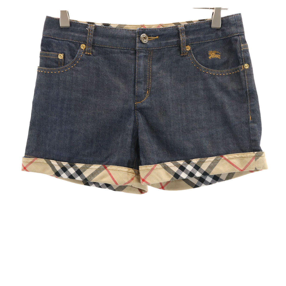 BURBERRY LONDON BLUE LABEL バーバリー ロンドン ブルーレーベル デニムショートパンツ W24 インディゴ 三陽商会 レディース