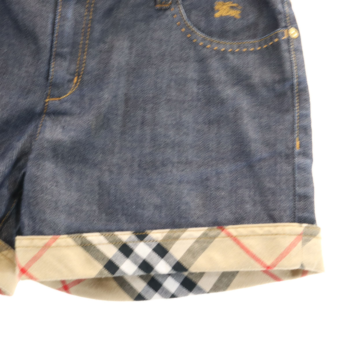 BURBERRY LONDON BLUE LABEL バーバリー ロンドン ブルーレーベル デニムショートパンツ W24 インディゴ 三陽商会 レディース
