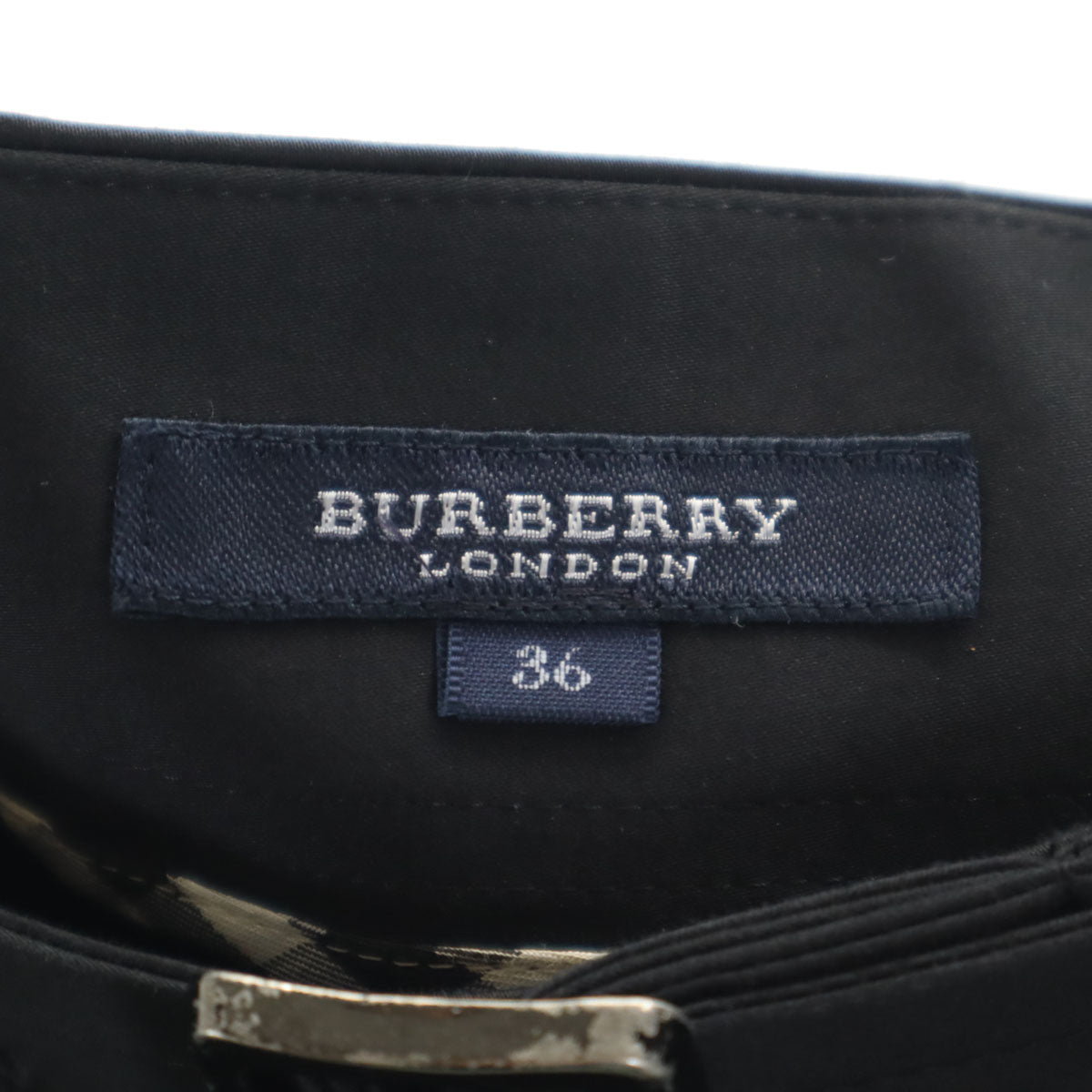 BURBERRY LONDON バーバリーロンドン ミディ丈 タイトスカート 36 ブラック 三陽商会 レディース