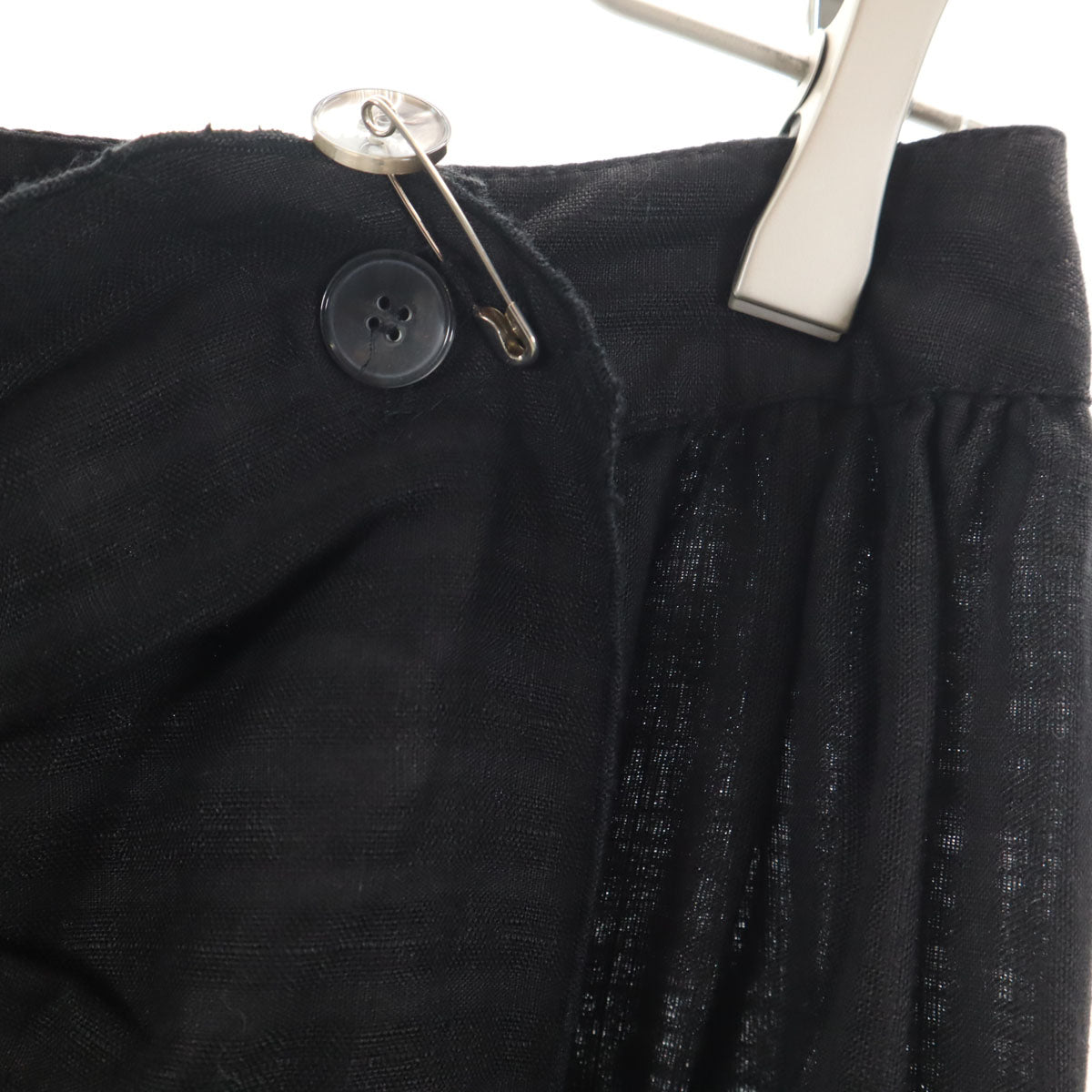 MaxMara WEEKEND LINE マックスマーラ ウィークエンドライン リネン ミディ丈 フリル フレアスカート 38 ブラック レディース