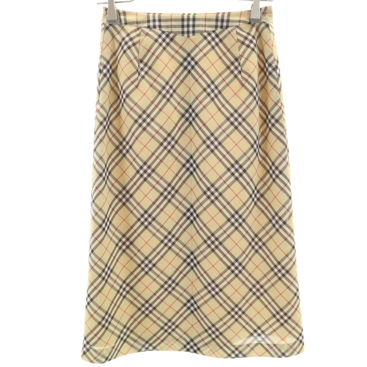 BURBERRY LONDON BLUE LABEL バーバリー ロンドン ブルーレーベル ノバチェック 膝丈スカート 36 ベージュ 三陽商会 レディース