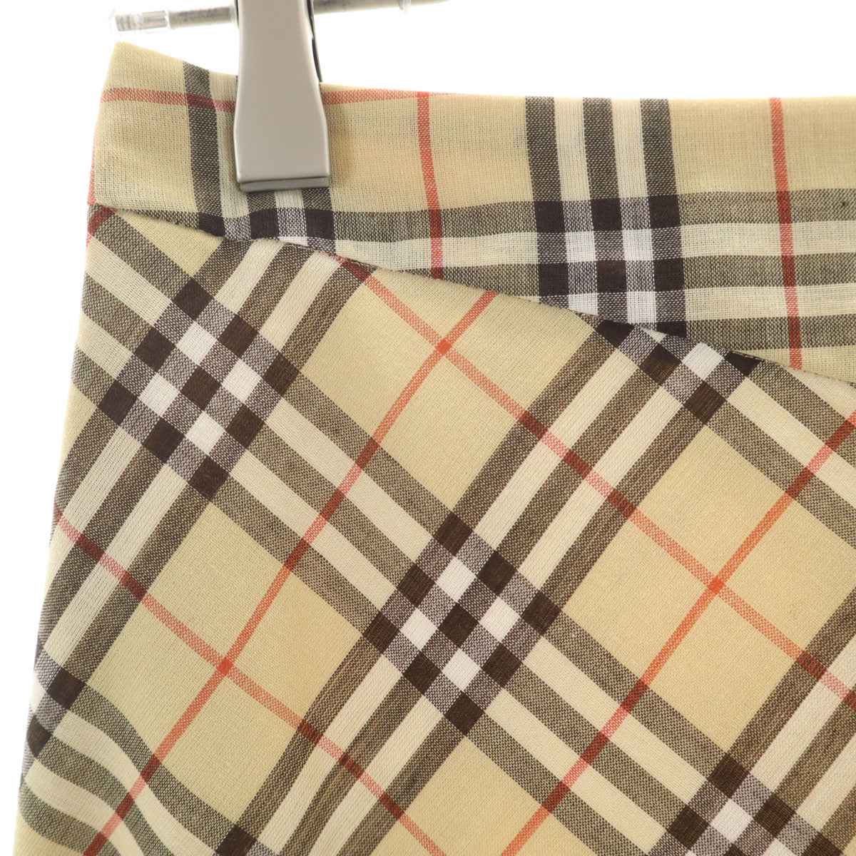 BURBERRY LONDON BLUE LABEL バーバリー ロンドン ブルーレーベル ノバチェック 膝丈スカート 36 ベージュ 三陽商会 レディース