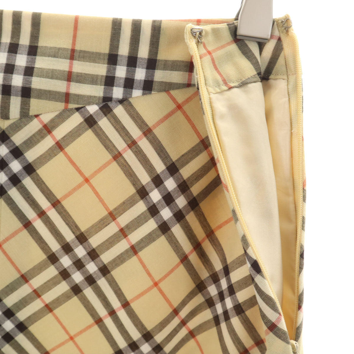 BURBERRY LONDON BLUE LABEL バーバリー ロンドン ブルーレーベル ノバチェック 膝丈スカート 36 ベージュ 三陽商会 レディース