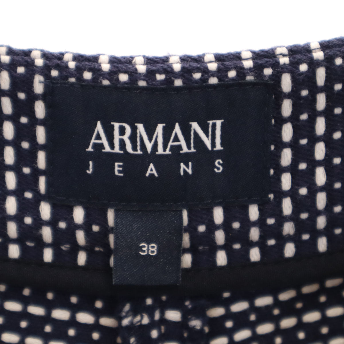 ARMANI JEANS アルマーニジーンズ 総柄 ショートパンツ 38 ネイビー レディース