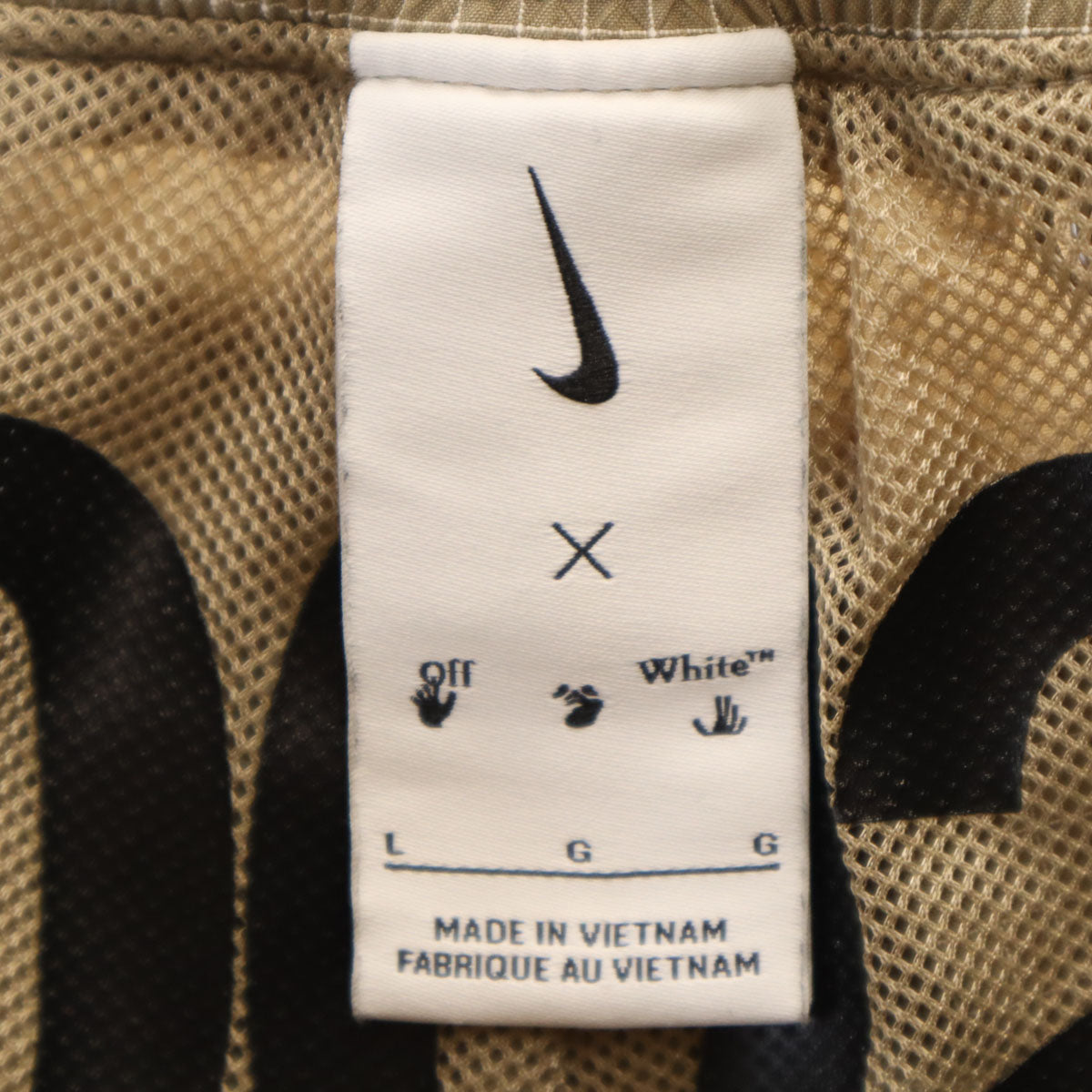 NIKE ナイキ OFF-WHITE オフホワイト コラボ ウーブン ショートパンツ L ベージュ メンズ