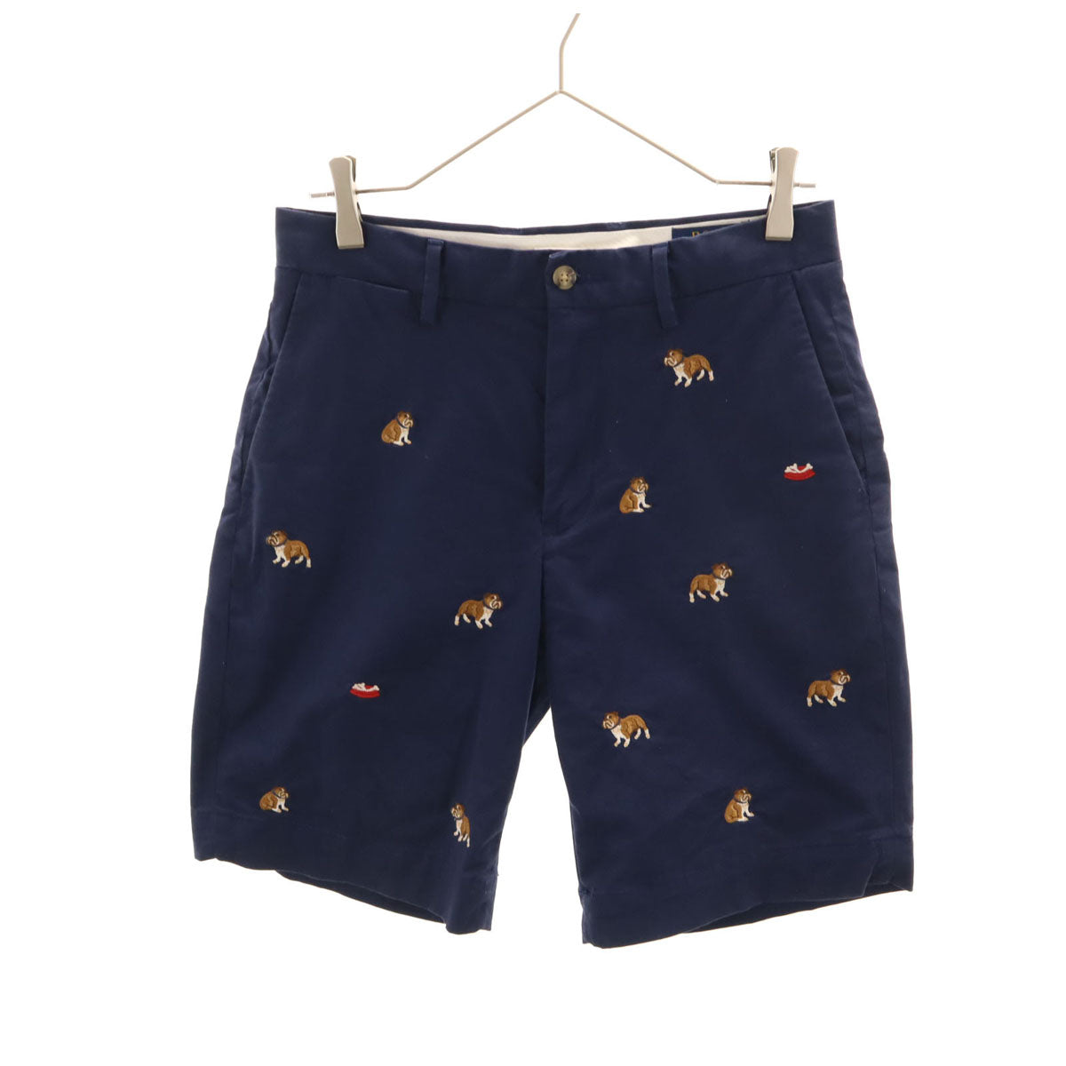 POLO RALPH LAUREN ポロラルフローレン ブルドッグ刺繍 チノショートパンツ W28 ネイビー メンズ