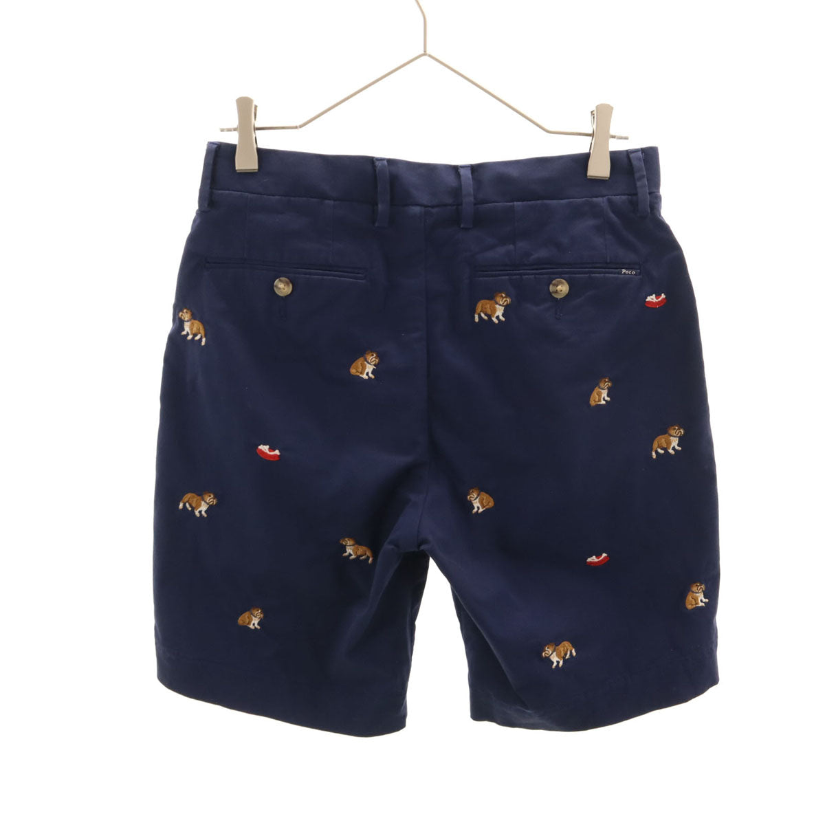 POLO RALPH LAUREN ポロラルフローレン ブルドッグ刺繍 チノショートパンツ W28 ネイビー メンズ