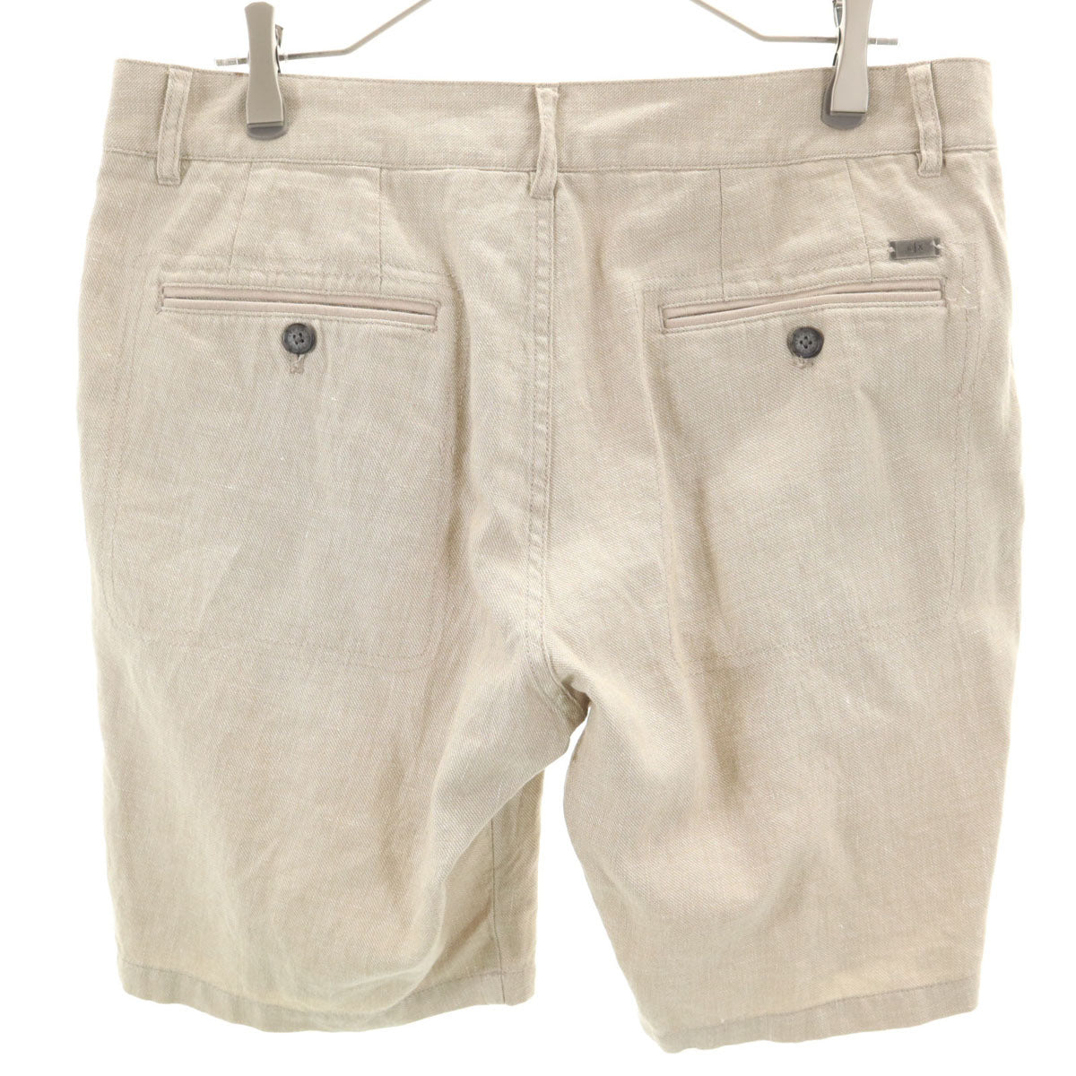 ARMANI EXCHANGE アルマーニエクスチェンジ リネンブレンド ショートパンツ W32 グレージュ メンズ