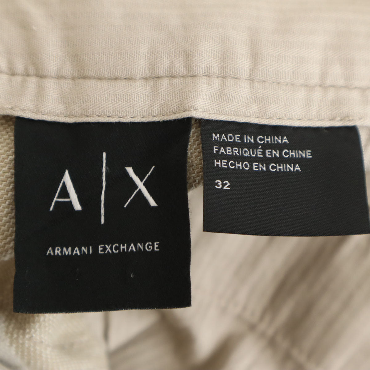 ARMANI EXCHANGE アルマーニエクスチェンジ リネンブレンド ショートパンツ W32 グレージュ メンズ