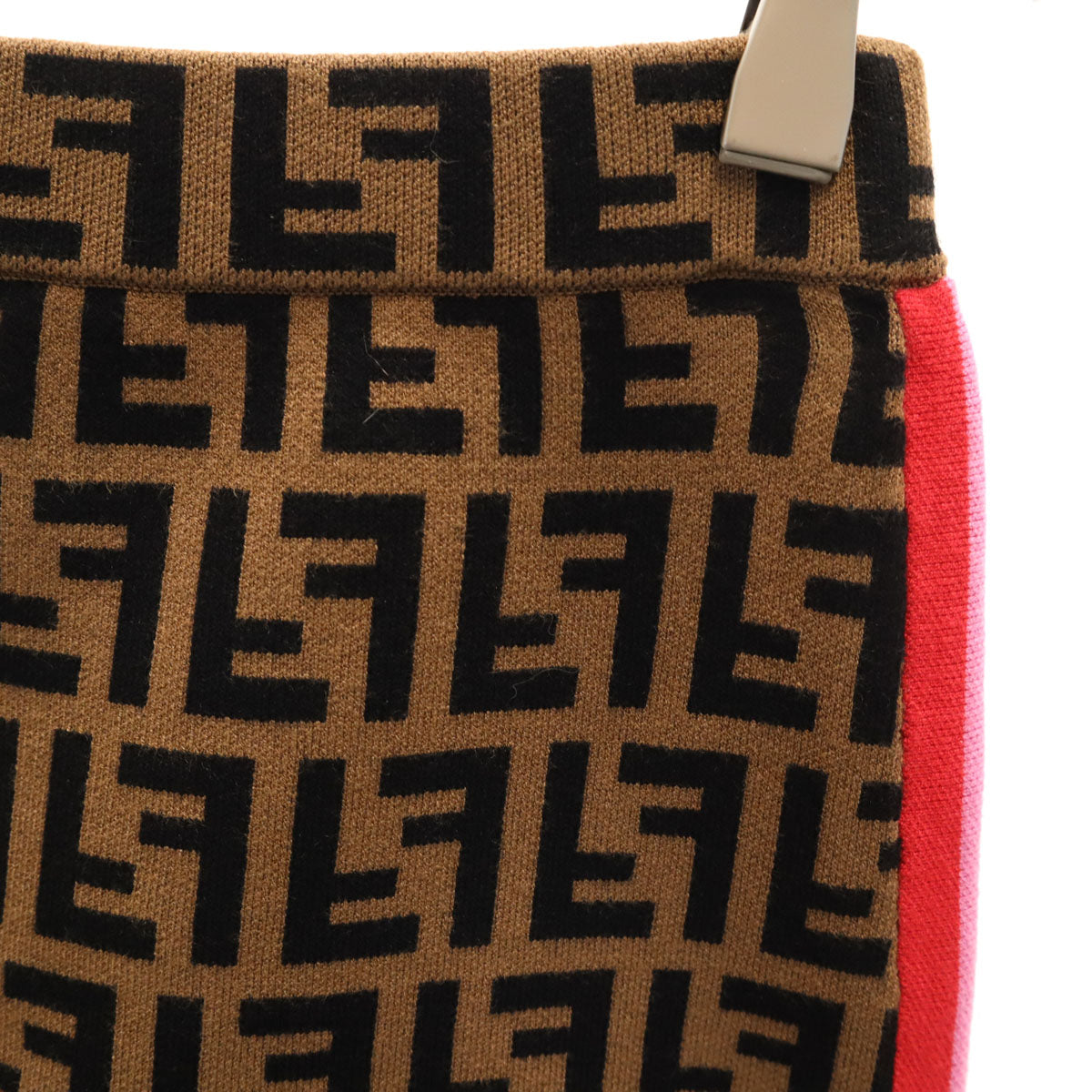 FENDI フェンディ 19AW イタリア製 ズッカ柄 ニット ミニスカート 36 ブラウン レディース