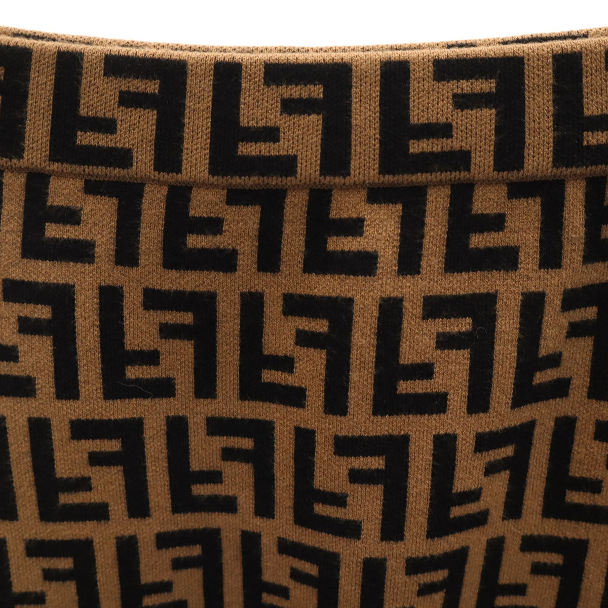 FENDI フェンディ 19AW イタリア製 ズッカ柄 ニット ミニスカート 36 ブラウン レディース