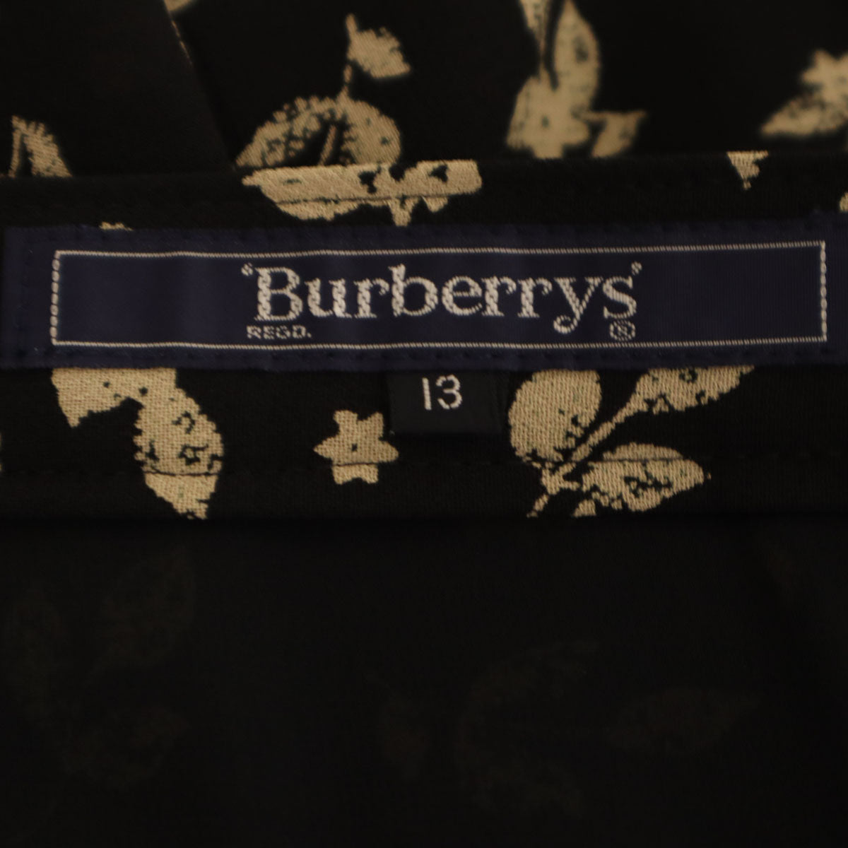 Burberrys バーバリーズ 90s オールド 花柄 ロングスカート 13 ブラック 三陽商会 レディース
