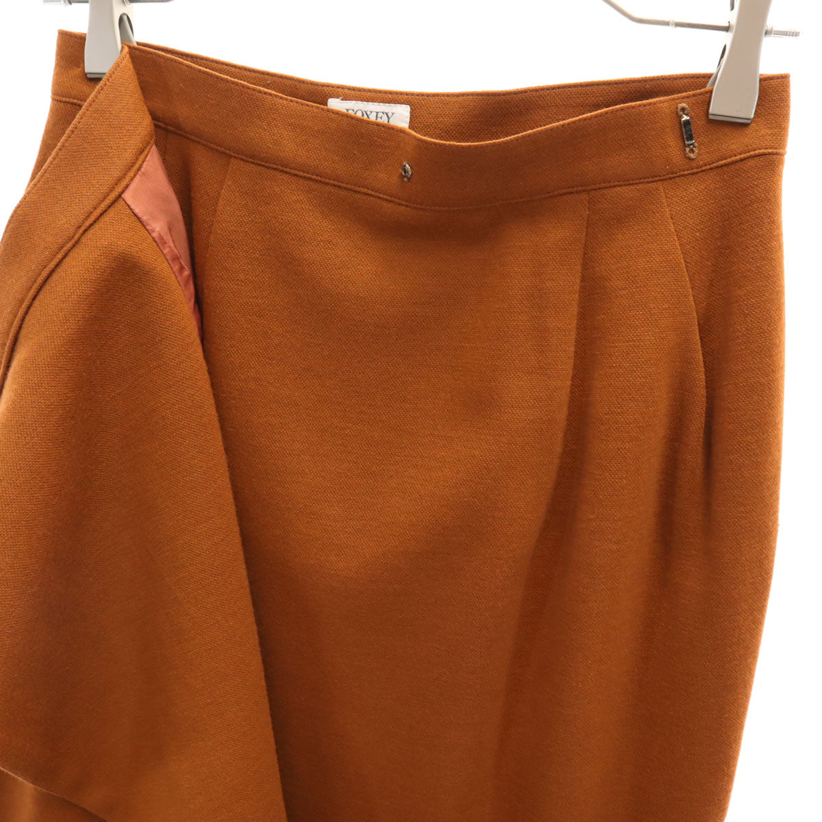 FOXEY BOUTIQUE フォクシー ブティック 日本製 ミディ丈 ラップスカート 42 オレンジブラウン レディース