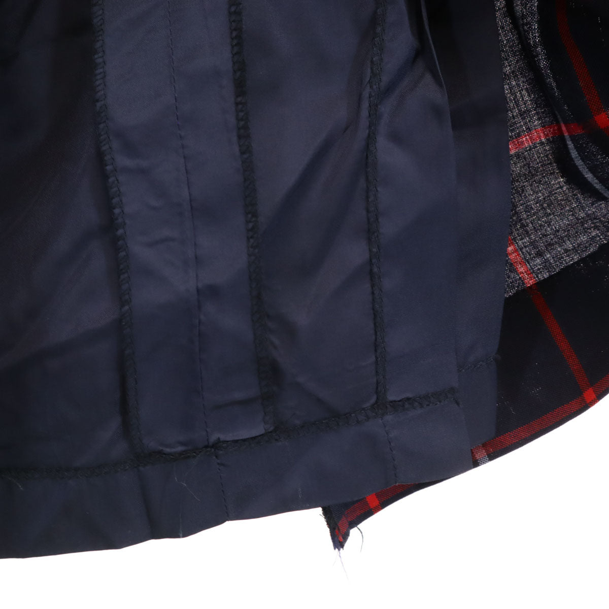 Burberrys バーバリーズ 90s 英国製 オールド チェック柄 ミモレ丈 プリーツスカート 6 ネイビー レディース