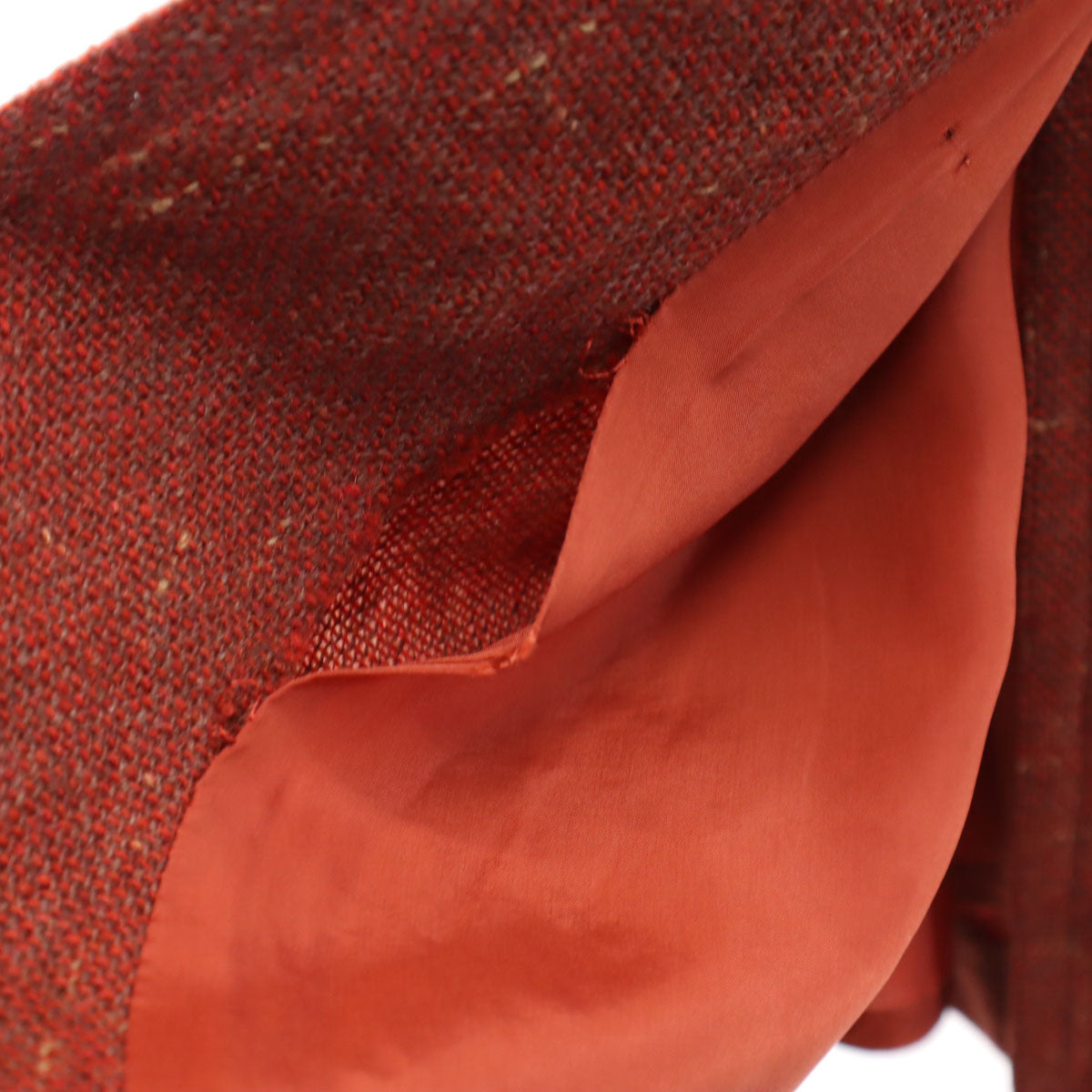 ISSEY MIYAKE イッセイミヤケ 70s 日本製 ヴィンテージ 初期タグ ミモレ丈 ツイード ラップスカート 11 赤茶 レディース