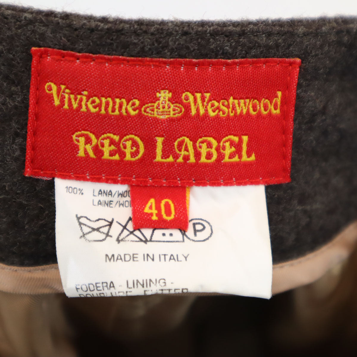 Vivienne Westwood Red Label ヴィヴィアンウエストウッド レッドレーベル イタリア製 ミディ丈 タイトスカート 40 チャコールグレー レディース