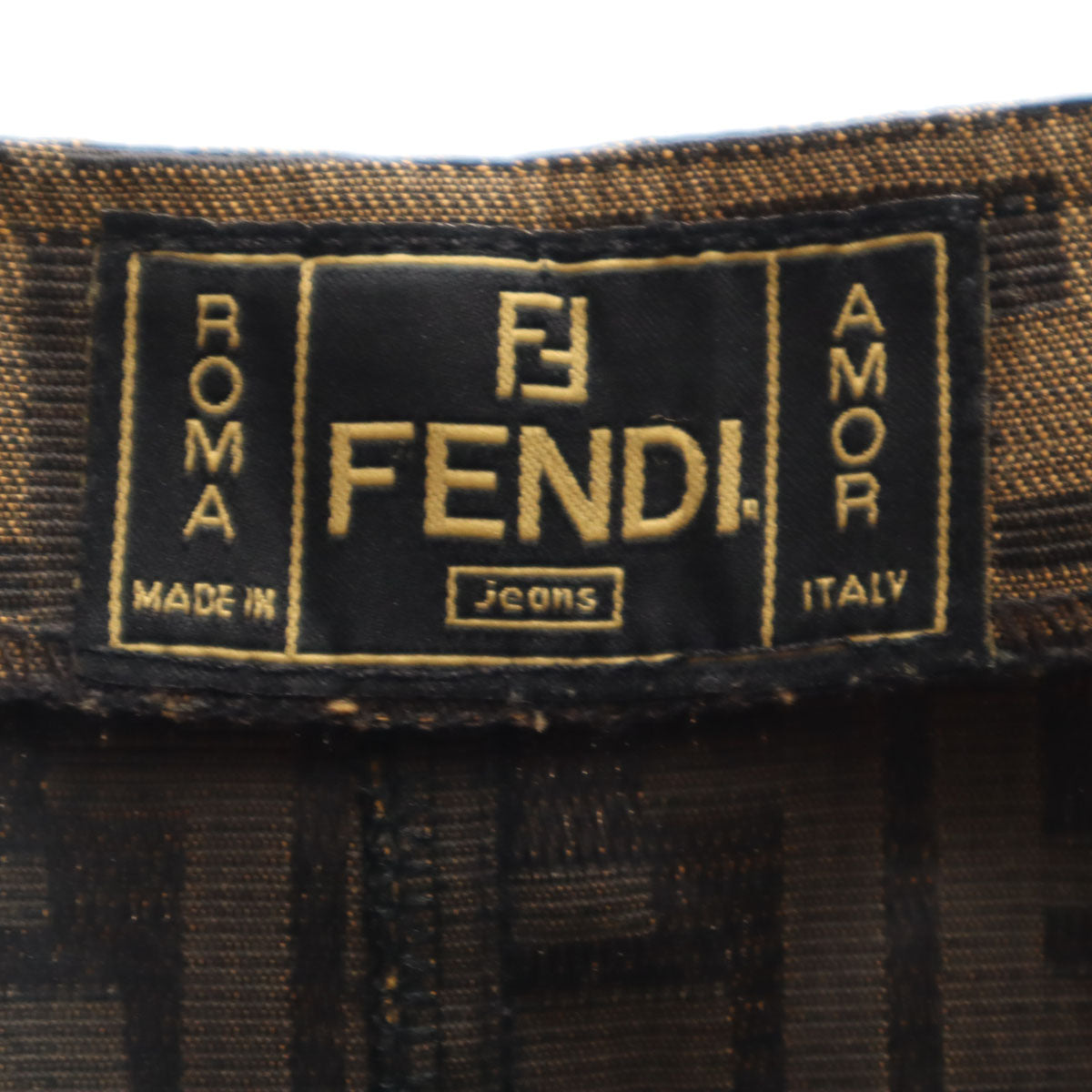 FENDI フェンディ 90s イタリア製 オールド ズッカ柄 ミニスカート 40 ブラウン レディース