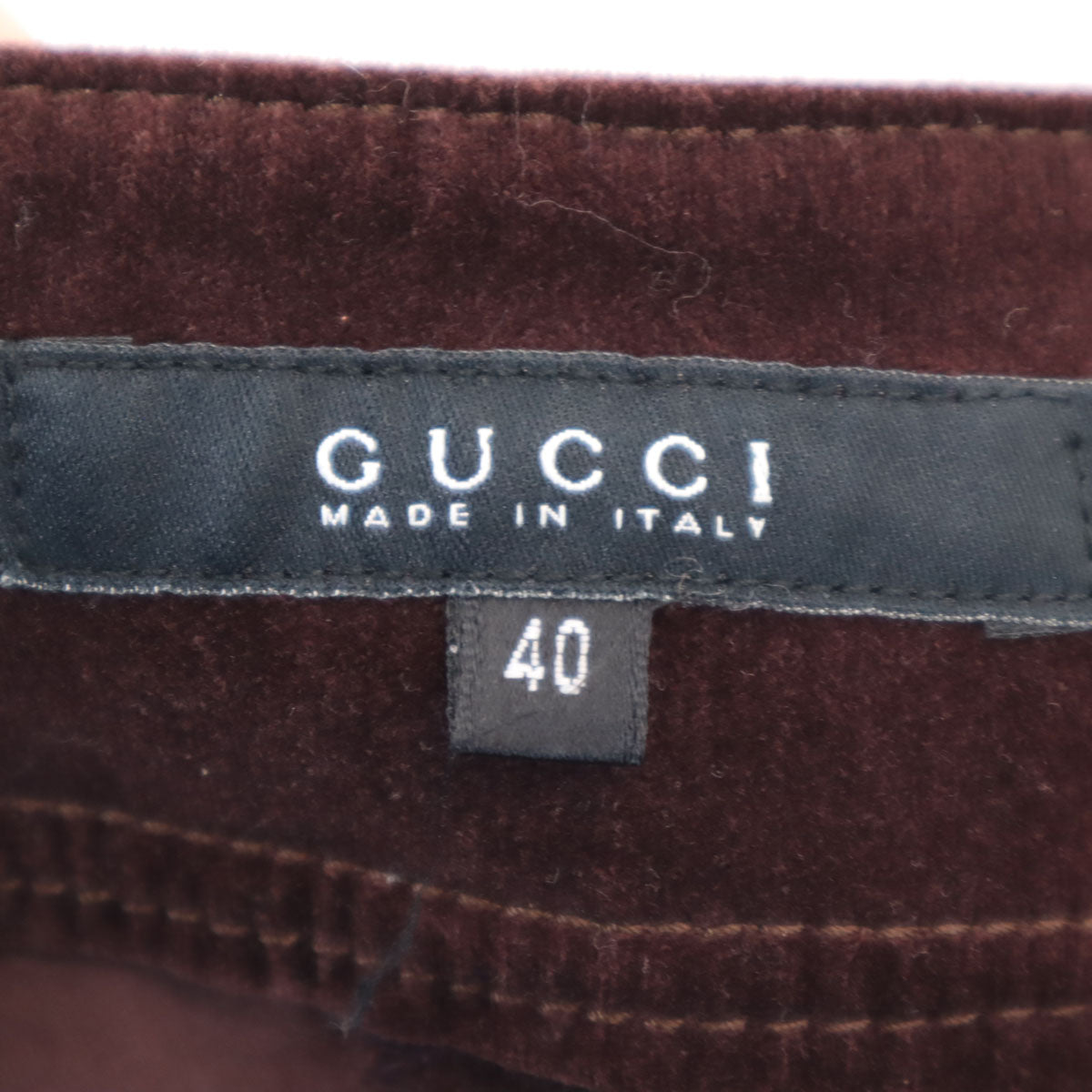 GUCCI グッチ ミモレ丈 ベロア タイトスカート 40 ブラウン レディース