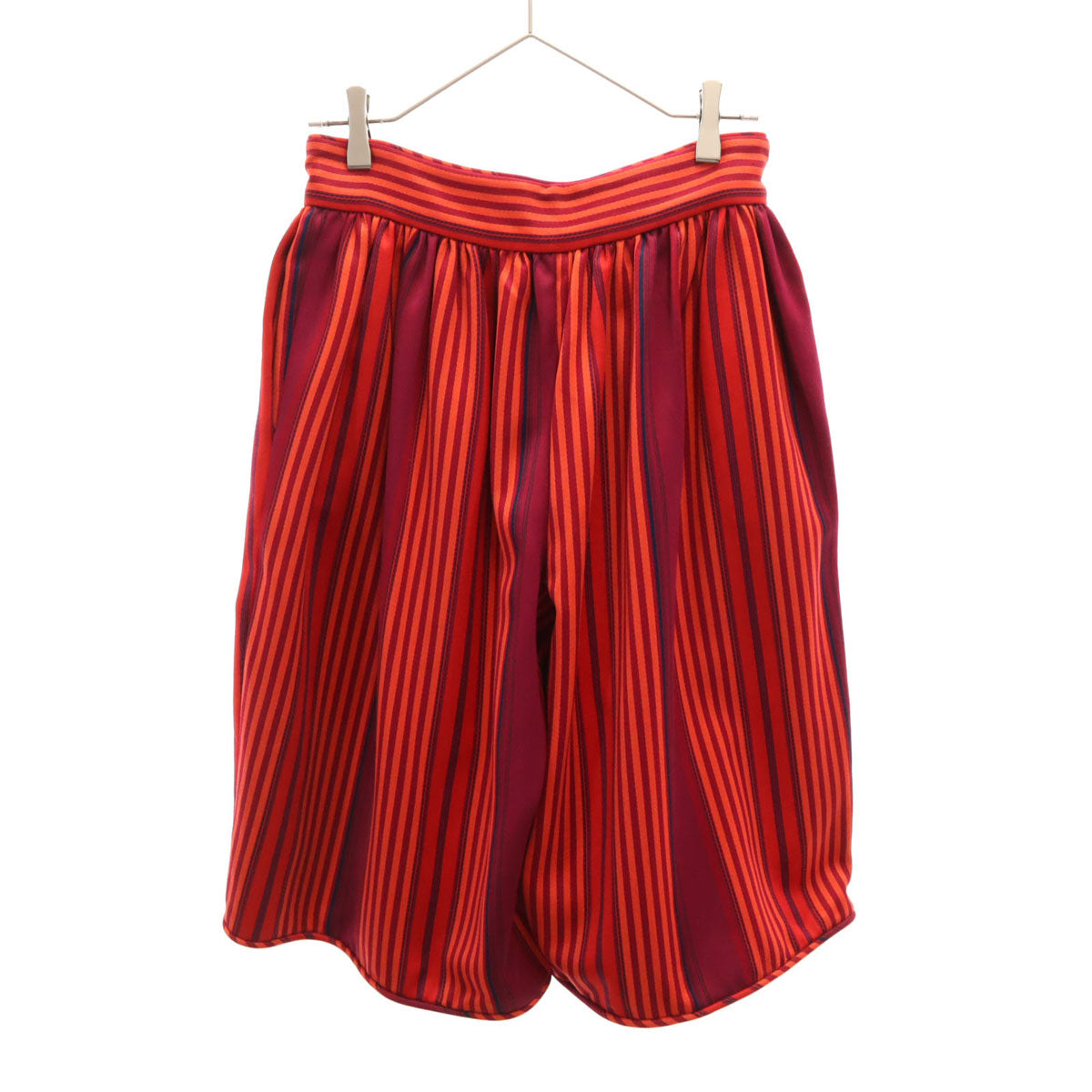 GIORGIO ARMANI ジョルジオアルマーニ 70s イタリア製 ヴィンテージ ストライプ柄 ハーフパンツ 40 朱色 レディース
