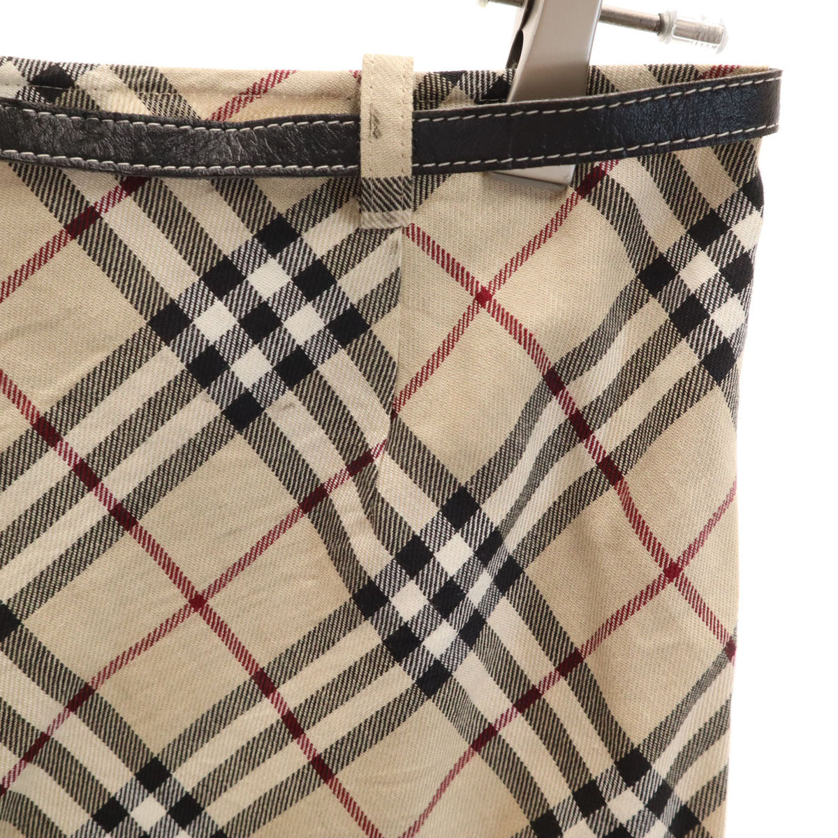 BURBERRY LONDON BLUE LABEL バーバリー ロンドン ブルーレーベル 日本製 ノバチェック ミディ丈 ラップスカート 36 ベージュ 三陽商会 レディース