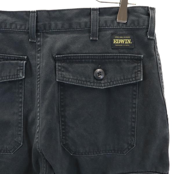 エドウィン 日本製 0977-01 カーゴショートパンツ L ブラック EDWIN メンズ