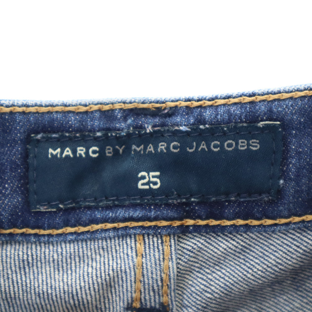 MARC BY MARC JACOBS マークバイマークジェイコブス 膝丈 デニムショートパンツ W25 フリンジ カットオフ レディース