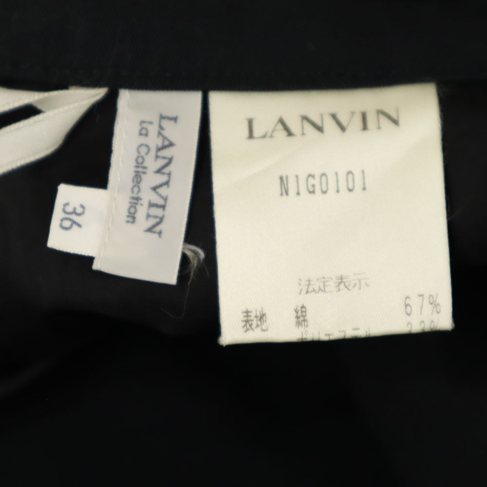 LANVIN ランバン 日本製 ミディ丈 スカート 36 ブラック レディース