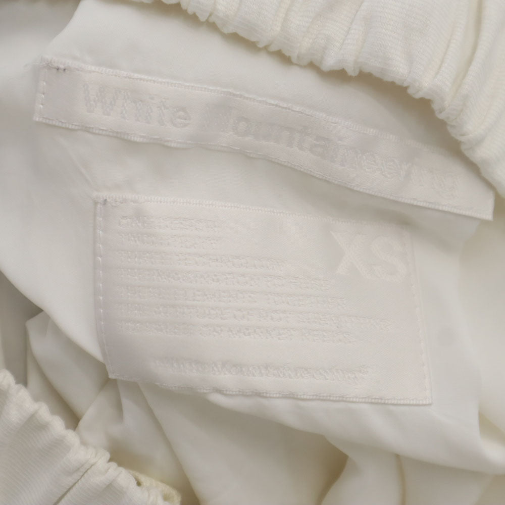 WHITE MOUNTAINEERING ホワイトマウンテニアリング 日本製 カモフラージュ柄 切替 ロング丈 ギャザースカート XS ホワイト系 ウエストゴム レディース