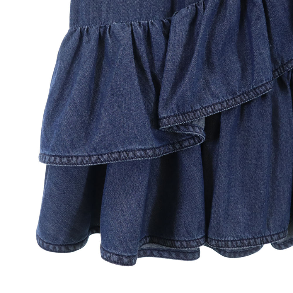 未使用 プラダ イタリア製 ミニ丈 フリル スカート 38 ネイビー PRADA タグ付き レディース