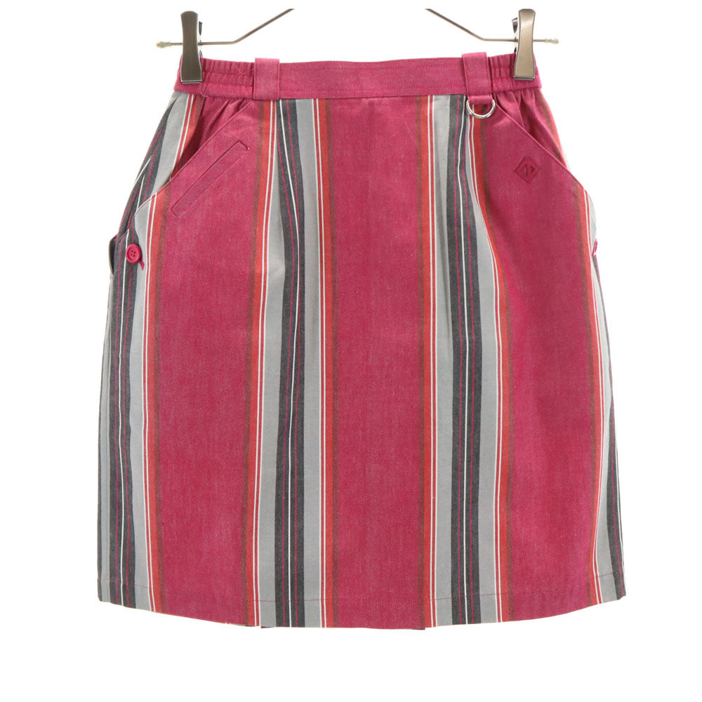 クリスチャンディオール 90s スポーツ オールド ストライプ柄 ミニ丈 台形 スカート M ピンク系 Christian Dior SPORTS タグ付き レディース