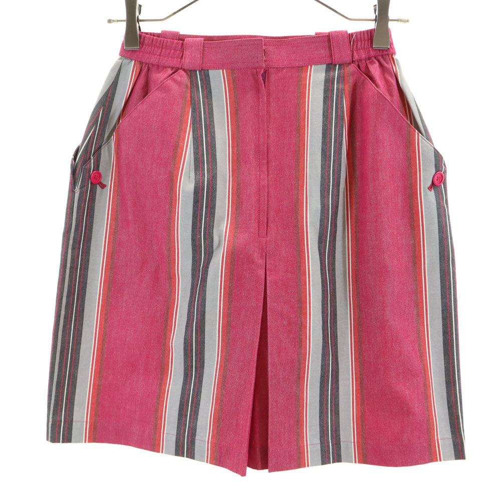 クリスチャンディオール 90s スポーツ オールド ストライプ柄 ミニ丈 台形 スカート M ピンク系 Christian Dior SPORTS タグ付き レディース