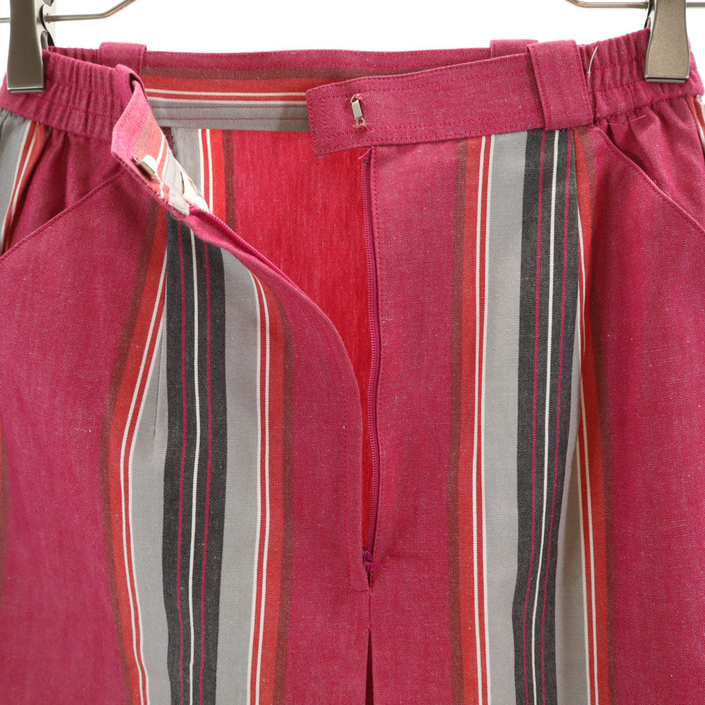 クリスチャンディオール 90s スポーツ オールド ストライプ柄 ミニ丈 台形 スカート M ピンク系 Christian Dior SPORTS タグ付き レディース
