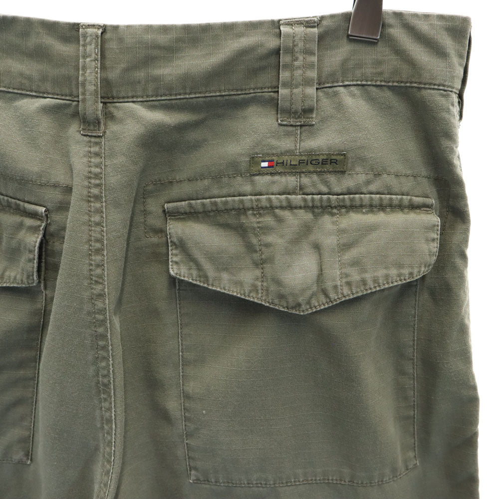 TOMMY HILFIGER トミーヒルフィガー カーゴショートパンツ W30 カーキ リップストップ メンズ