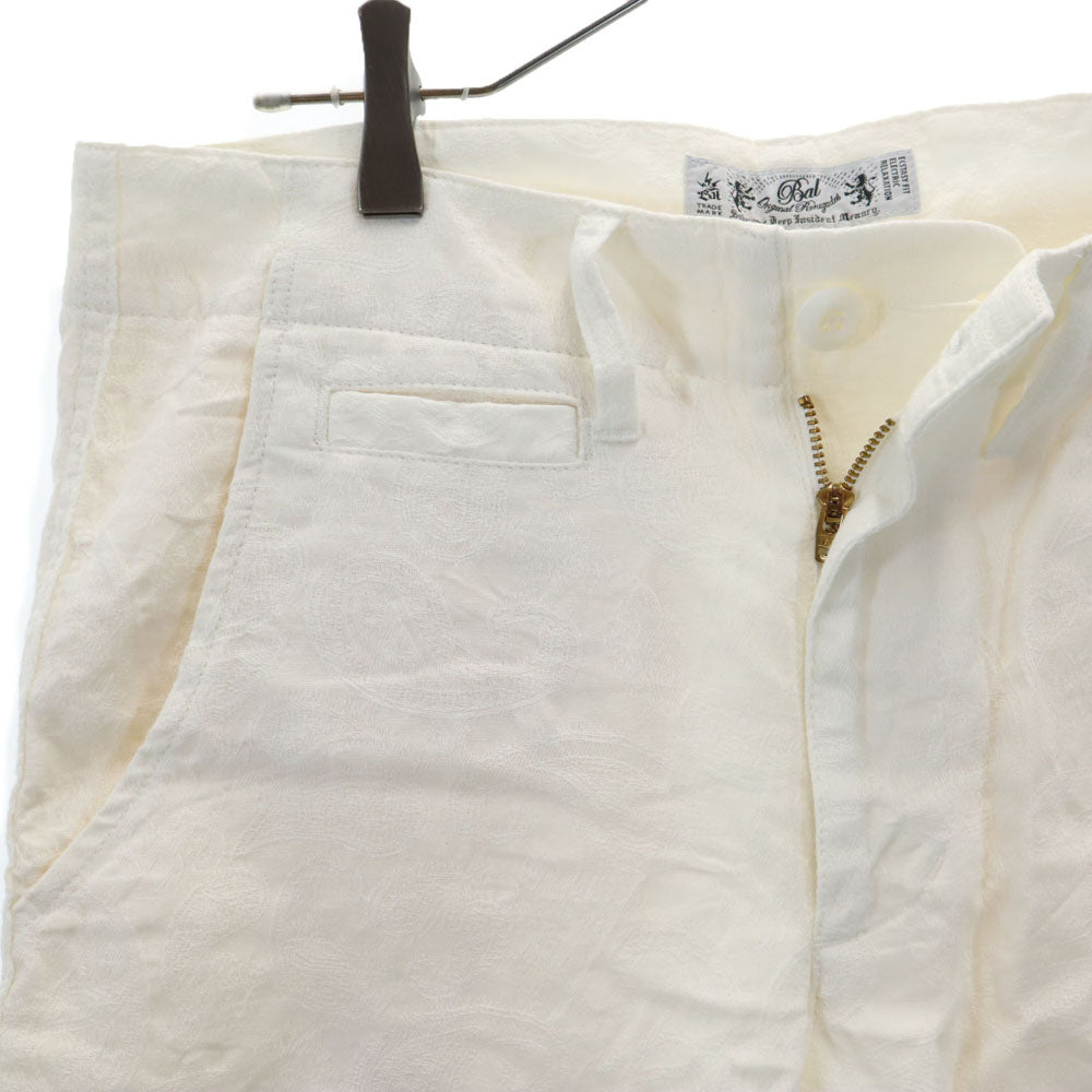 BAL バル 日本製 ペイズリー柄 ショートパンツ M アイボリー系 シンチバック メンズ