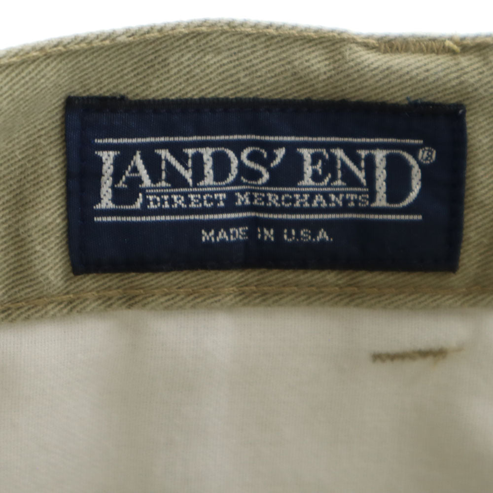 ランズエンド 90s USA製 オールド チノショートパンツ W40 ベージュ LANDS' END ビッグサイズ メンズ