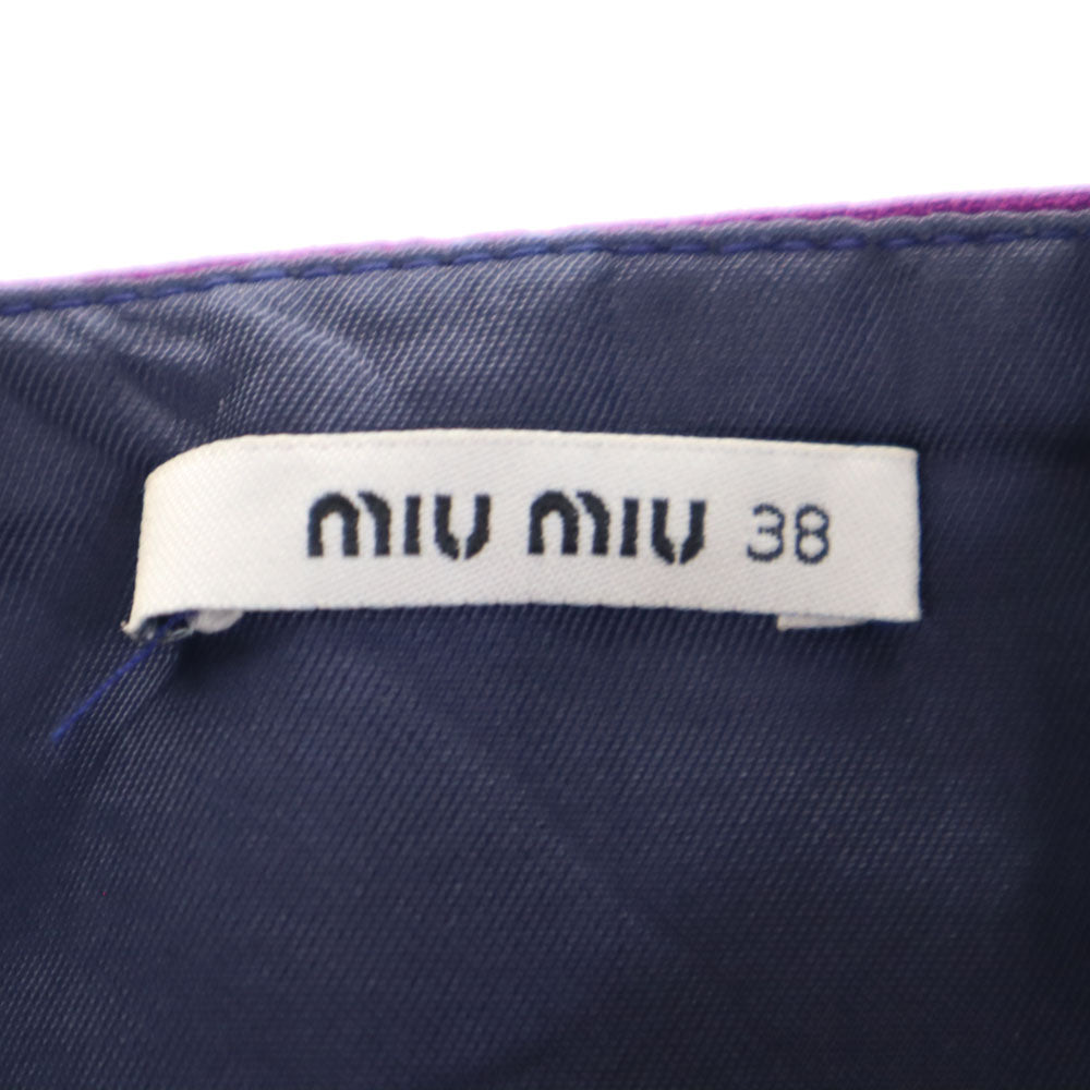 MIUMIU ミュウミュウ イタリア製 ミニ丈 スカート 38 パープル レディース
