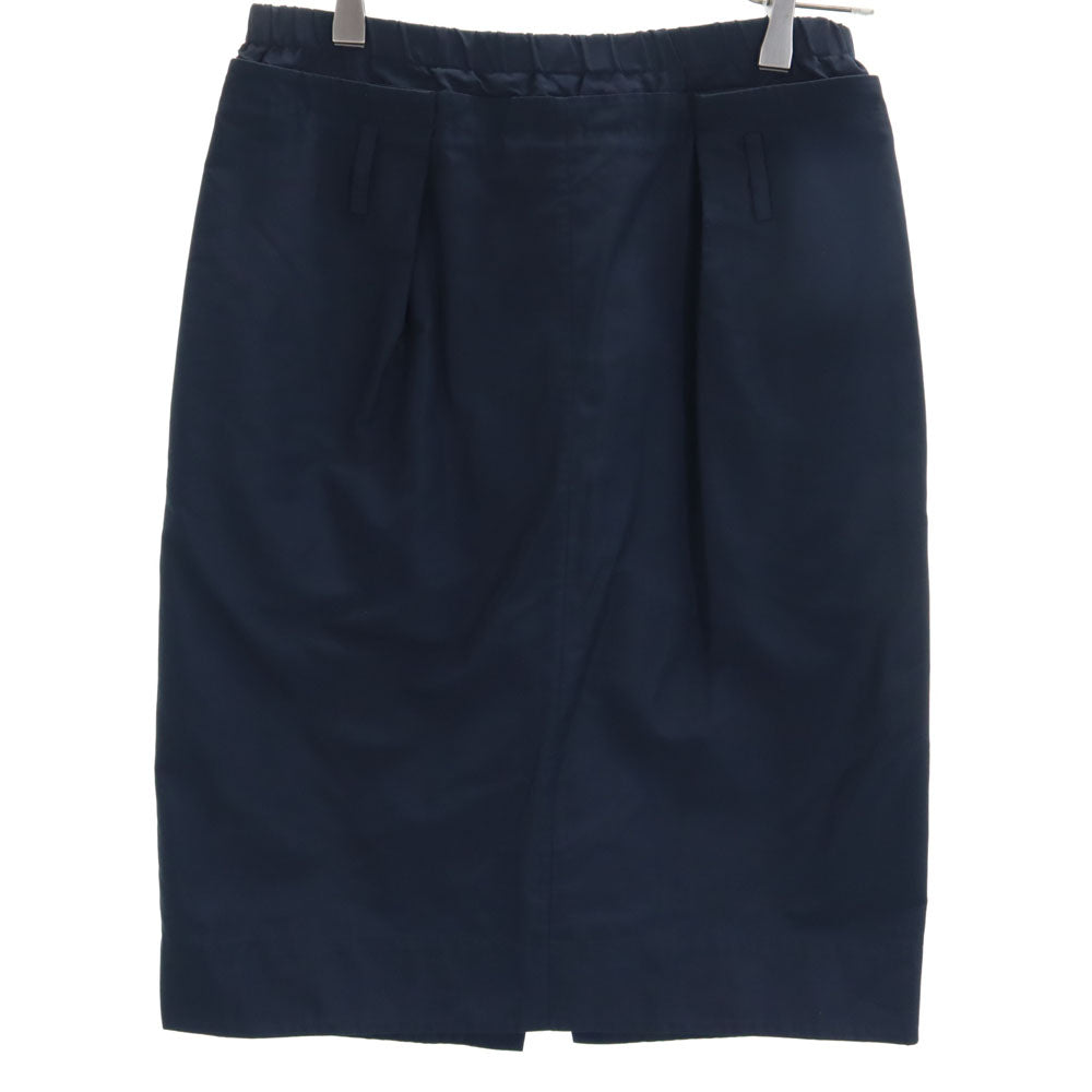 JIL SANDER ジルサンダー イタリア製 ミディ丈 スカート 32 ネイビー ウエストゴム レディース