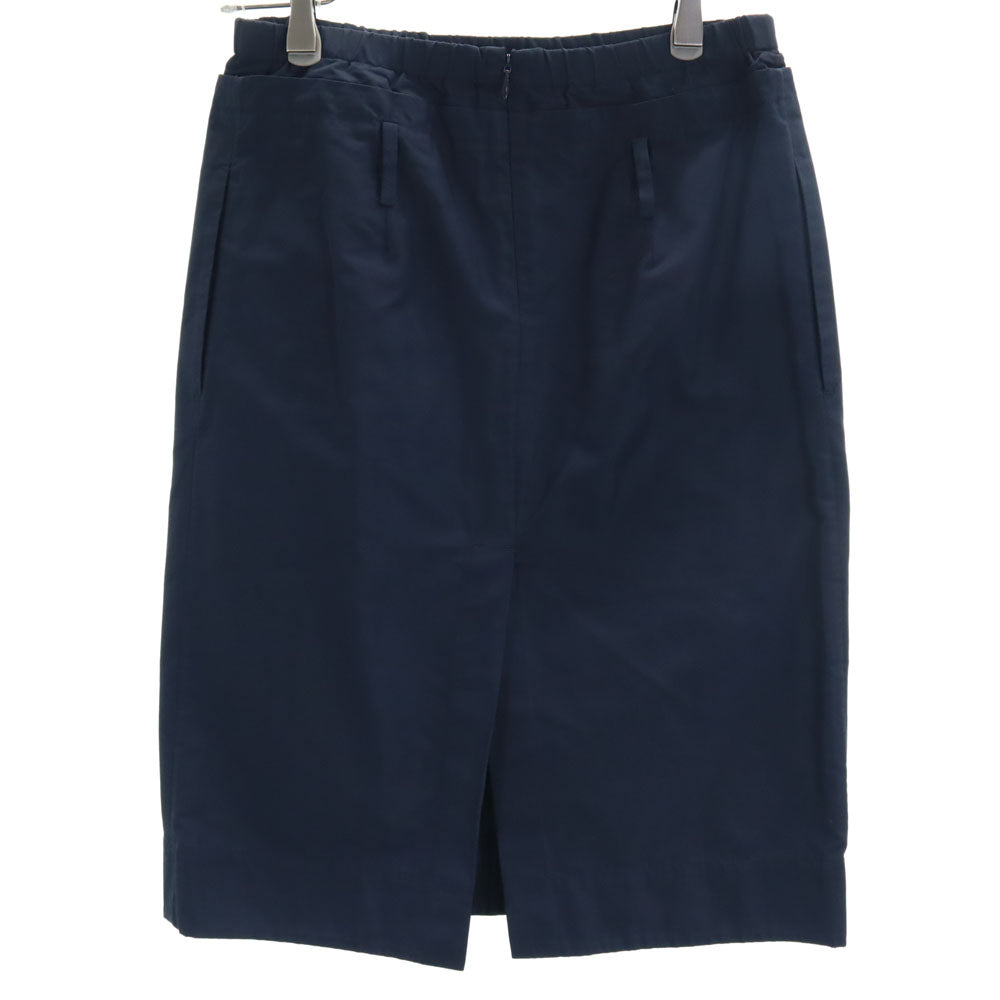 JIL SANDER ジルサンダー イタリア製 ミディ丈 スカート 32 ネイビー ウエストゴム レディース