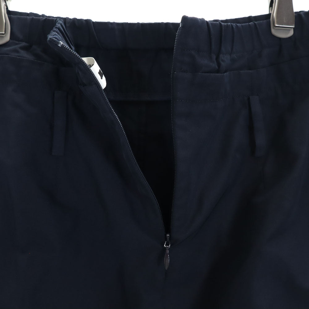 JIL SANDER ジルサンダー イタリア製 ミディ丈 スカート 32 ネイビー ウエストゴム レディース