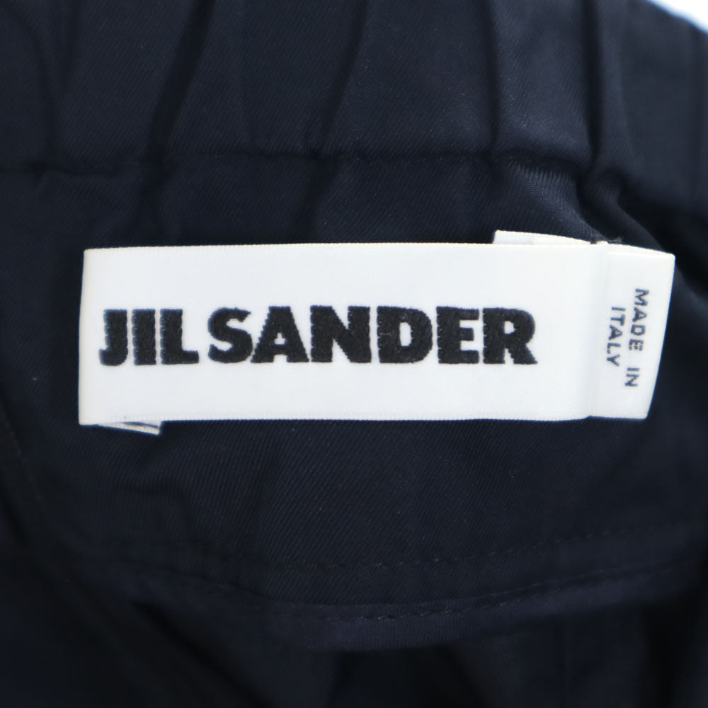 JIL SANDER ジルサンダー イタリア製 ミディ丈 スカート 32 ネイビー ウエストゴム レディース