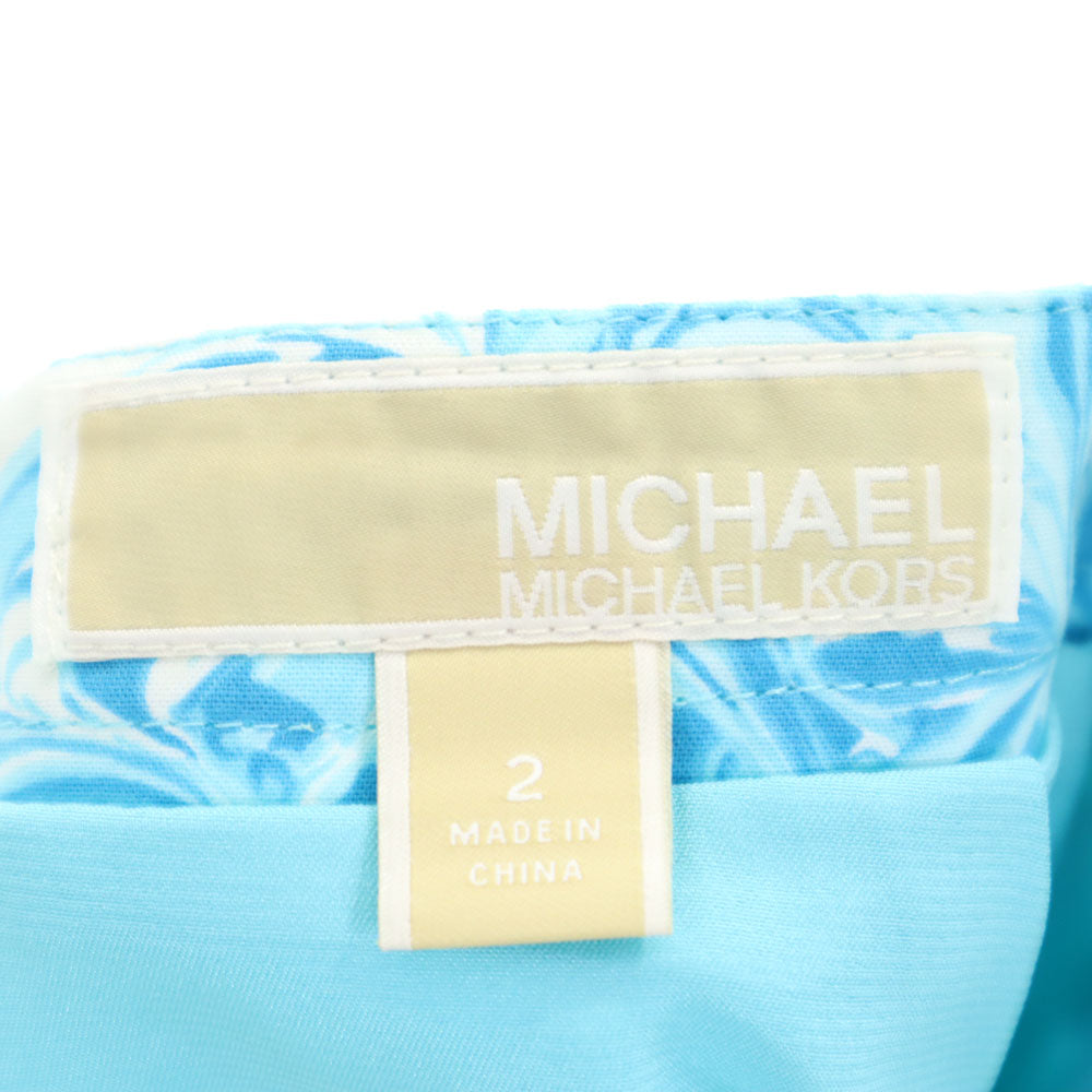 MICHAEL MICHAEL KORS マイケルマイケルコース 柄 切替 ミニ丈 スカート 2 ブルー系 レディース