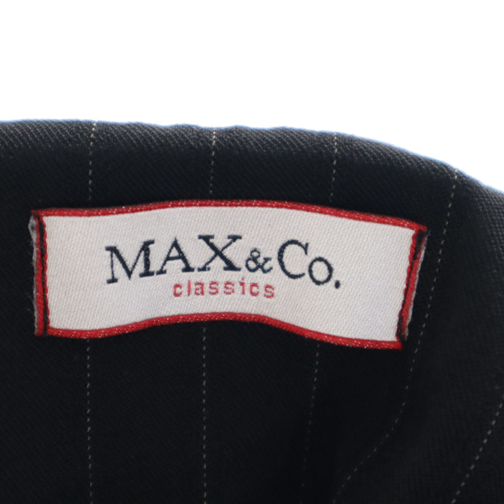 MAX&CO マックスアンドコー イタリア製 ストライプ柄 ミニ丈 スカート 40 ブラック系 CLASSICS レディース