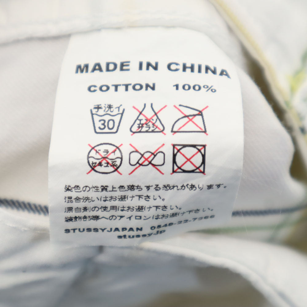STUSSY ステューシー チェック柄 カーゴショートパンツ W30 ホワイト ハーフ メンズ