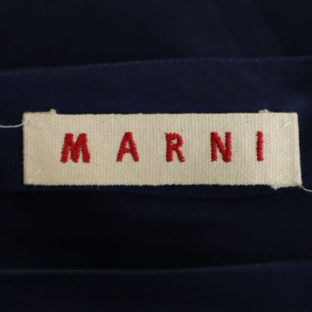 MARNI マルニ イタリア製 シルクブレンド ミニ丈 タイトスカート 40 ネイビー レディース