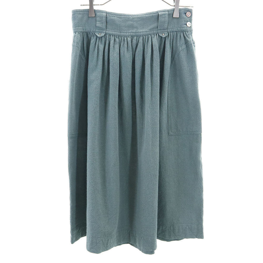 ISSEY MIYAKE イッセイミヤケ 90s 日本製 オールド ミモレ丈 タック フレアスカート 9 グレー系 レディース