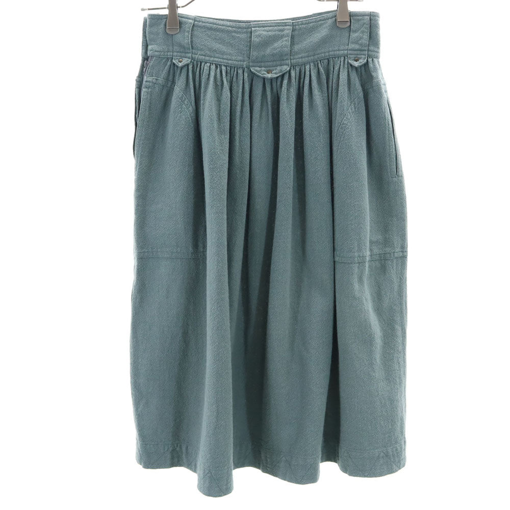 ISSEY MIYAKE イッセイミヤケ 90s 日本製 オールド ミモレ丈 タック フレアスカート 9 グレー系 レディース